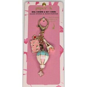 Piper K Eiffel Tower, Heart, Hot Air Balloon Bag Charm/Keychain, NWT